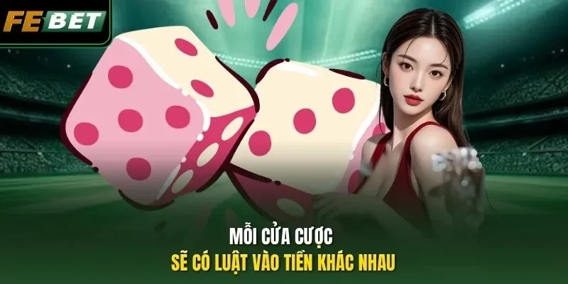 Mỗi cửa cược sẽ có luật vào tiền khác nhau  